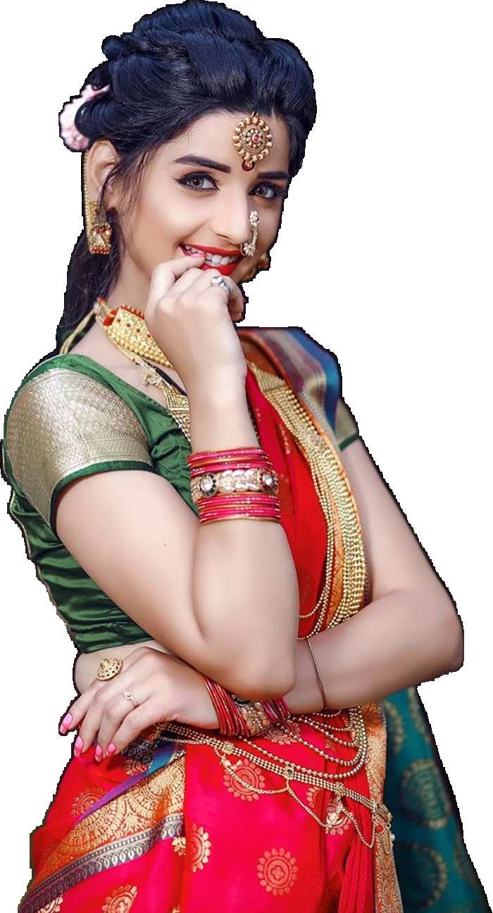 Marathi India Girl In Saree Transparent PNG Images