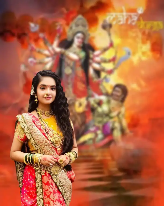 Mata Devi Durga Navratri CB Editing With Girl Background HD Images