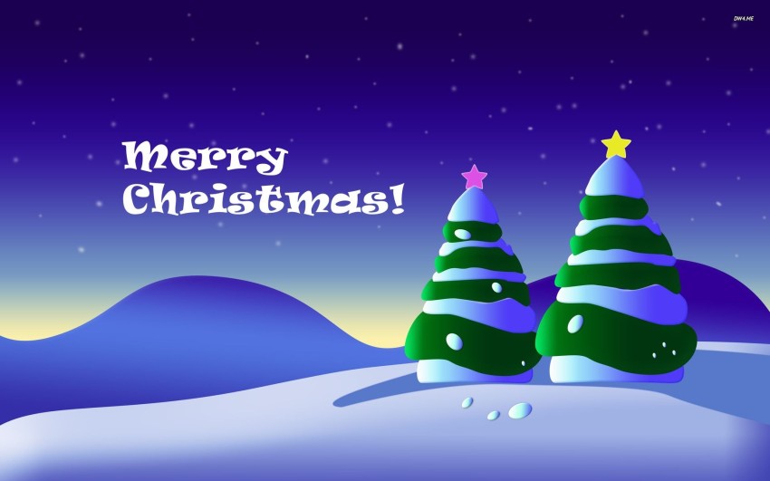 Merry Christmas Blue Background Wallpaper Pic HD