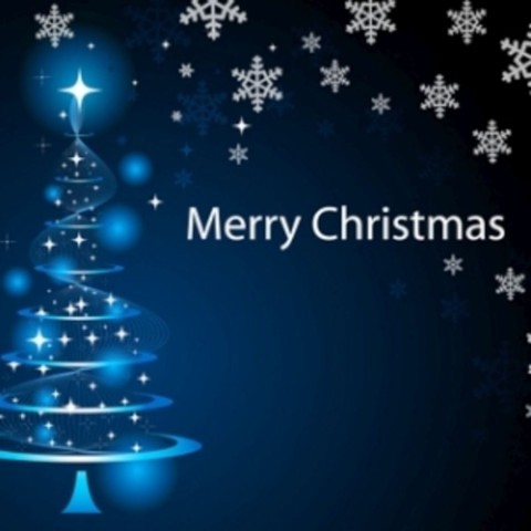 Merry Christmas Blue Background Wallpaper Pic HD