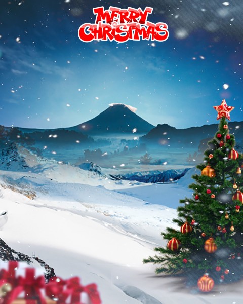 Merry Christmas Day Mountain CB PicsArt Background HD