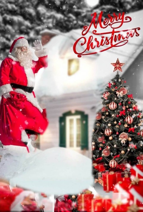 Merry Christmas Day Santa Claus CB PicsArt Background HD