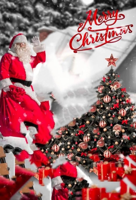 Merry Christmas Day Santa Claus CB PicsArt Background HD