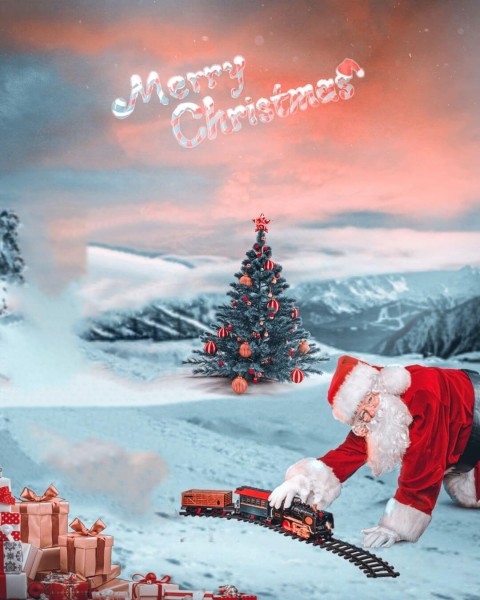 Merry Christmas Day Santa Claus CB PicsArt Background HD