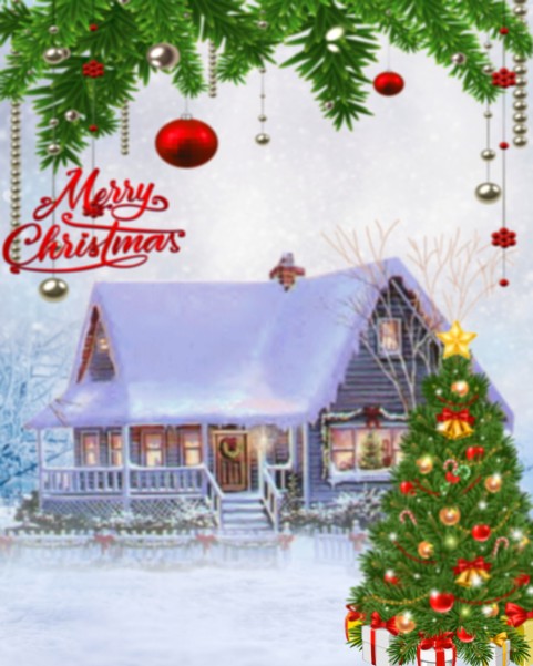 Merry Christmas Day Winter Home CB PicsArt Background HD