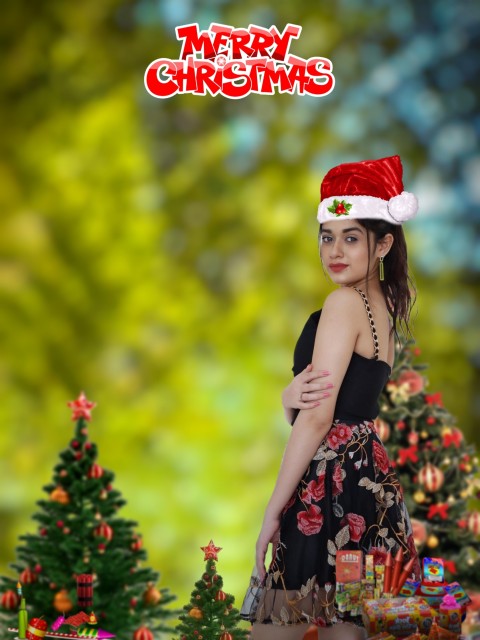 Merry Christmas Girl CB  Editing Background