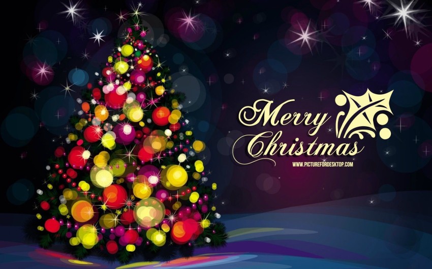 Merry Christmas Light Background Wallpaper