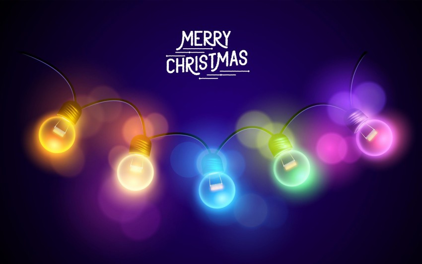 Merry Christmas Light Background Wallpaper