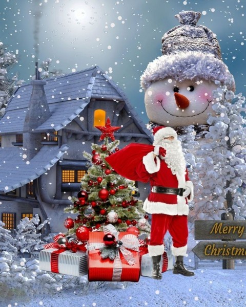 Merry Christmas Santa Claus CB  Editing Background Full HD