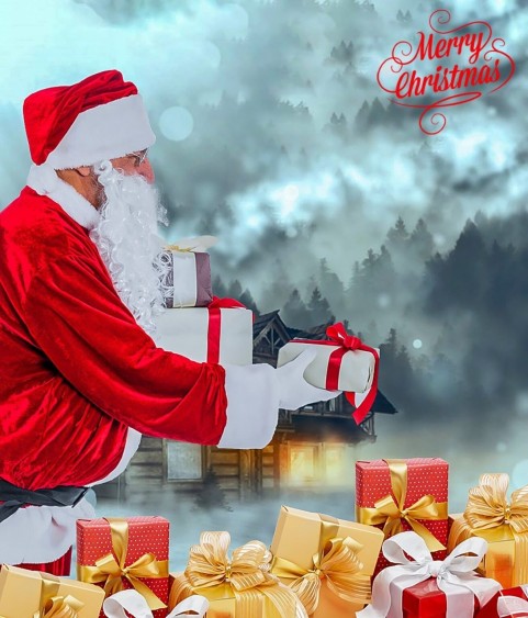 Merry Christmas Santa claus Gift CB Picsart Editing Background