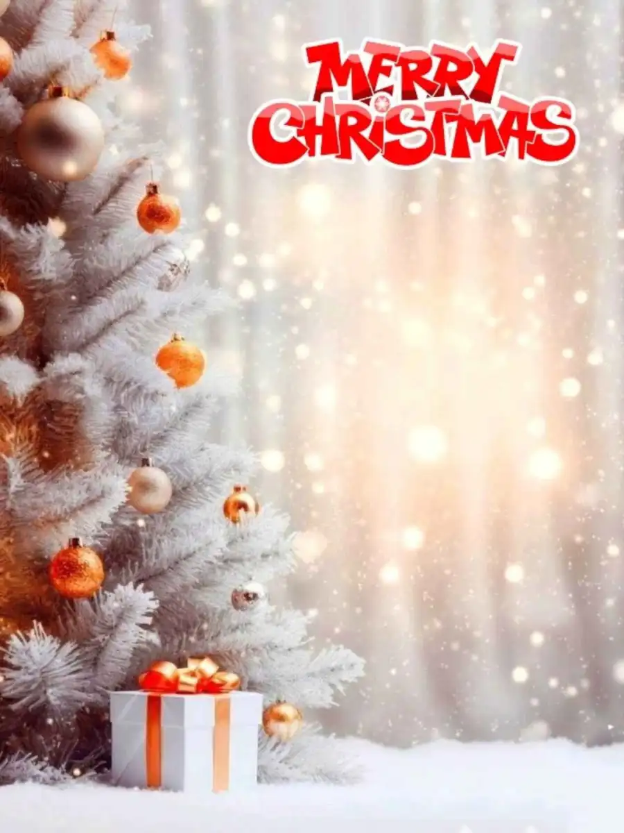 Merry Christmas Snow Forest Tree Editing Background