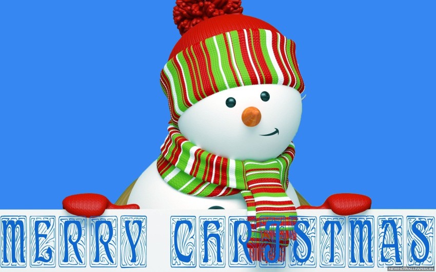 Merry Christmas Snowman HD Background Wallpaper