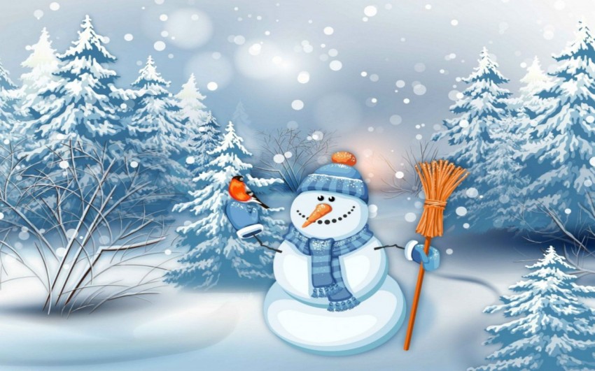 Merry Christmas Snowman HD Background Wallpaper