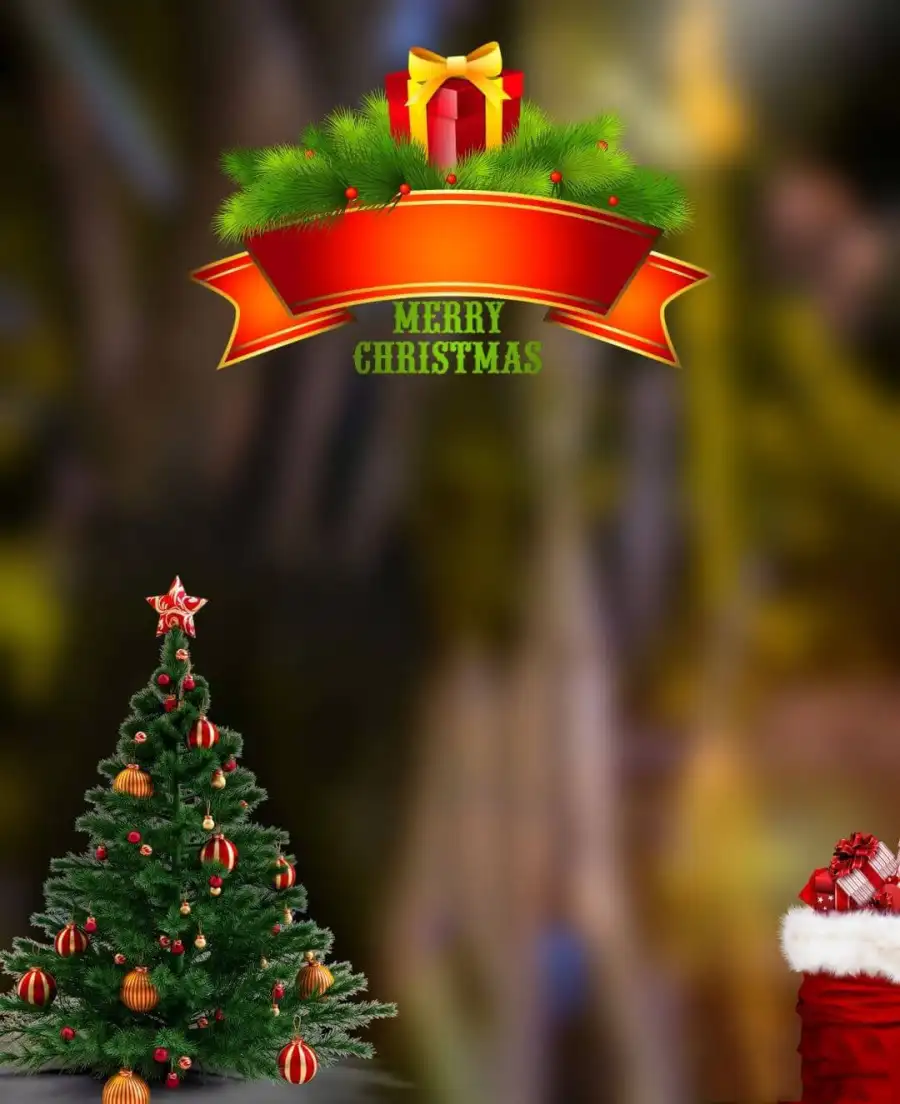 Merry Christmas Tree Blur CB Picsart Editing Background  HD