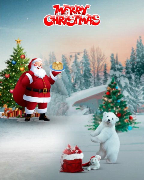 Merry Christmas Wolf CB  Editing Background