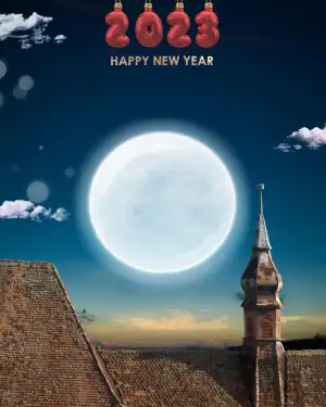 Moon Picsart Happy New Year 2023 Background