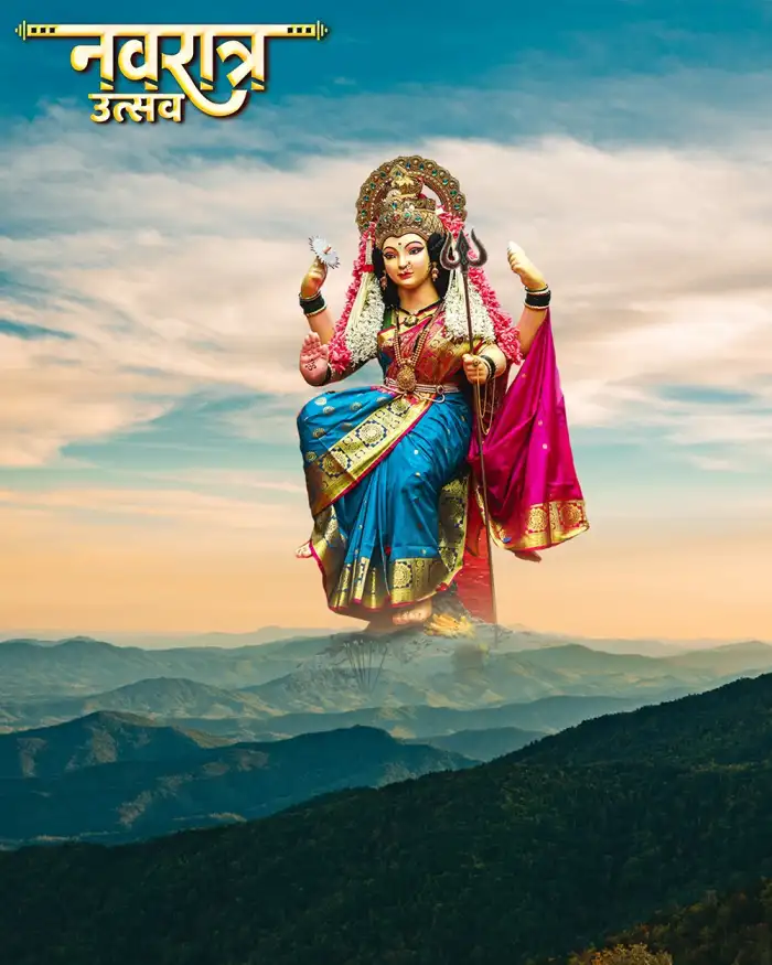 Mountain Happy Navratri Viral Editing HD Background