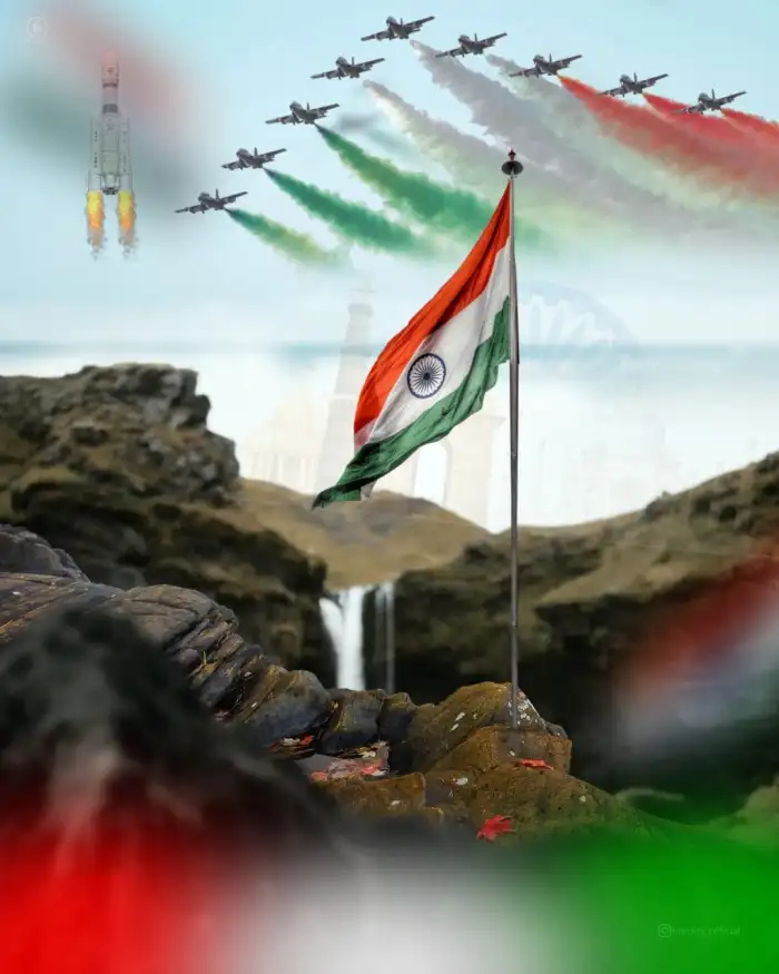 Mountain Independence Day 15 August Editing Background