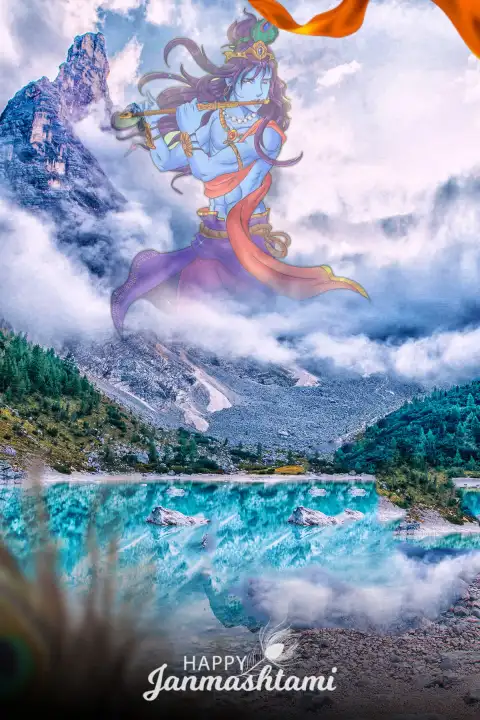 Mountain Photo Janmashtami Editing Background Full HD Free