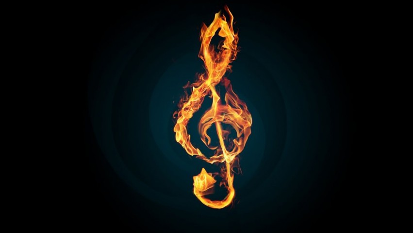 Music Logo Fire Background Full HD Download