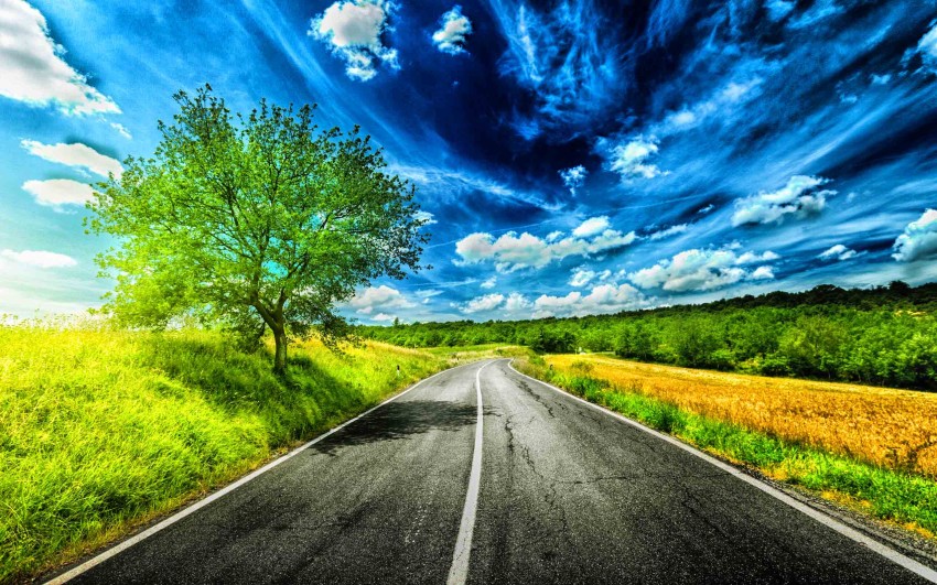 Nature Blue Sky Road Editing Background HD Download