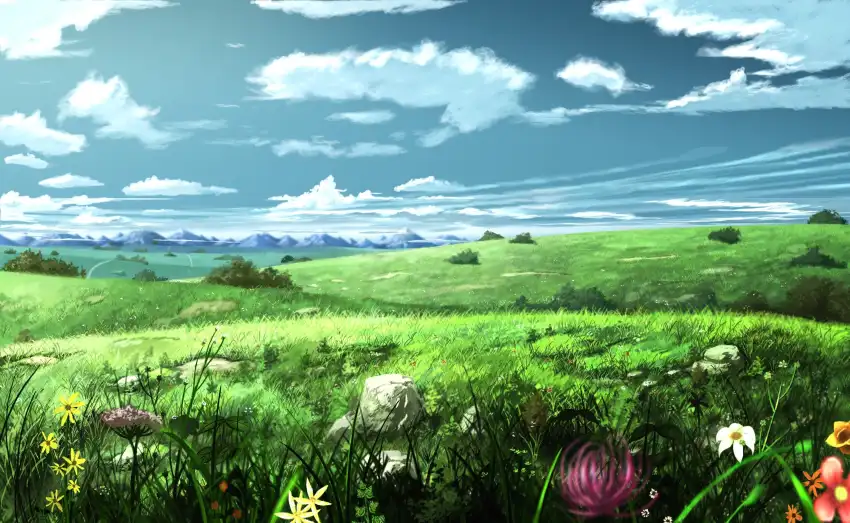 Nature Cartoon Anime Field Background HD Download