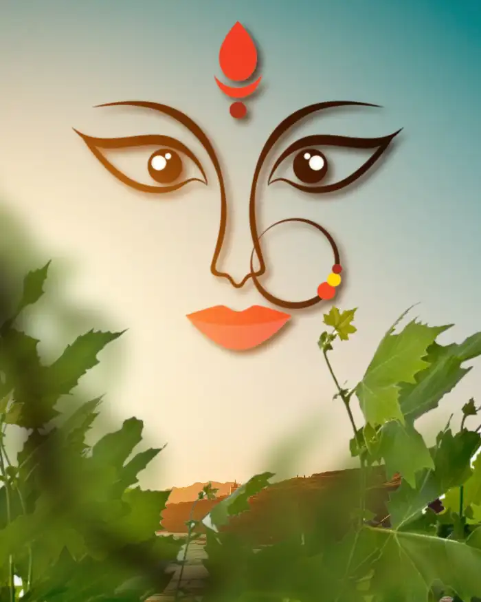 Nature Navratri Durga Face Photo Editing Background HD