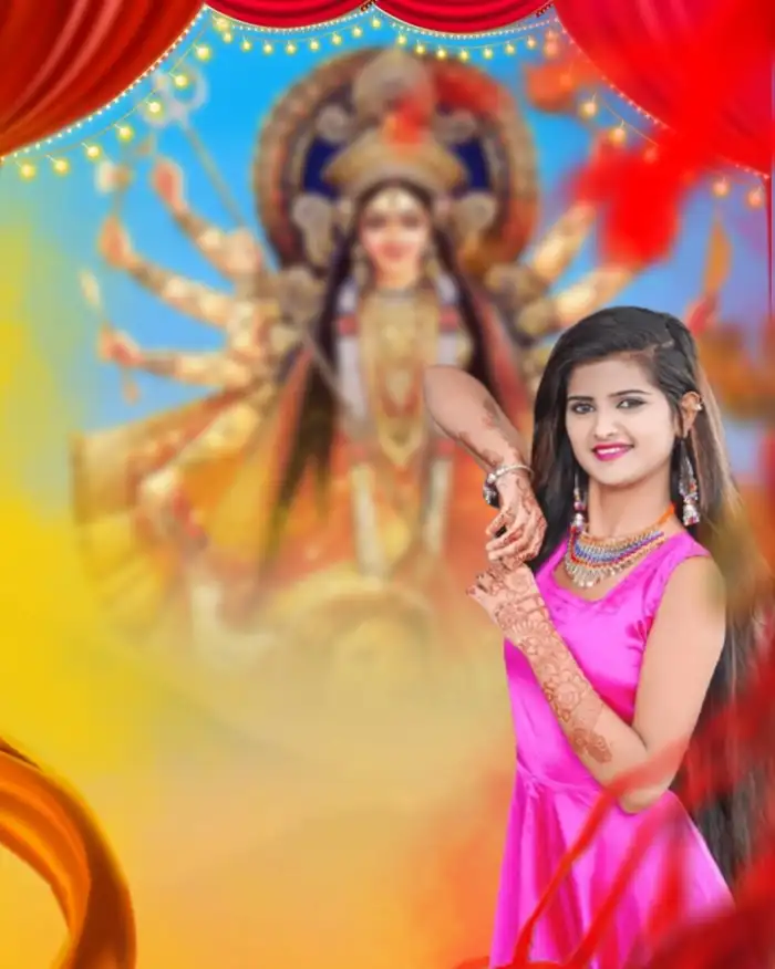 Navratri Girl Photo Editing Background HD Images