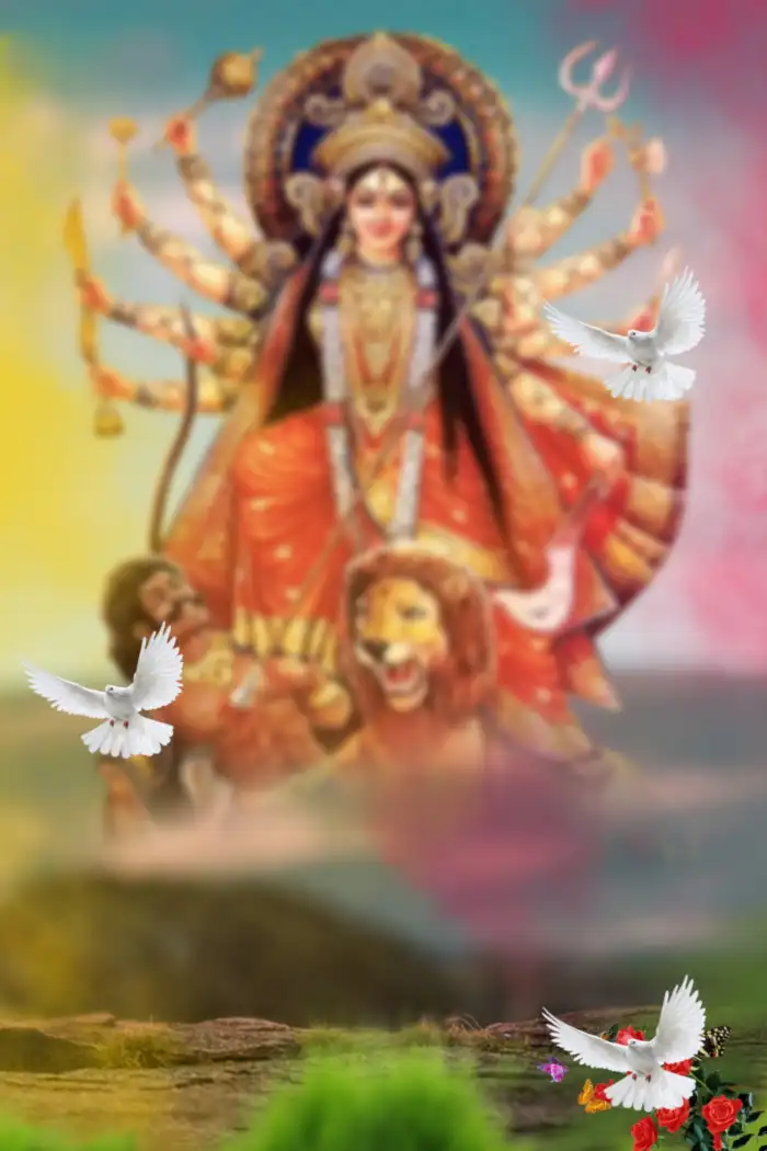 Navratri Maa Durga Big Size Photo Editing Background HD Images