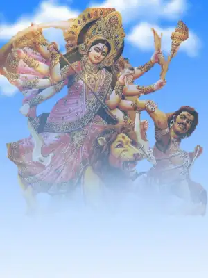 Navratri Maa Durga In Sky Background HD Download