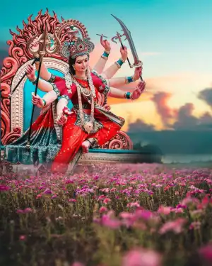 Navratri Maa Durga Puja Editing Background HD Download