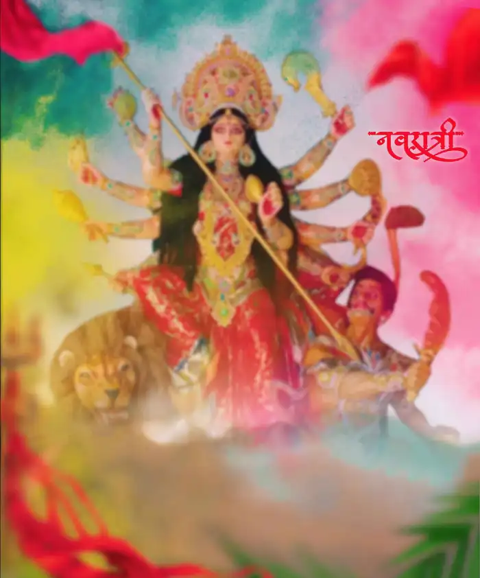 Navratri Maa Durga Statue Big Size Photo Editing Background HD Images