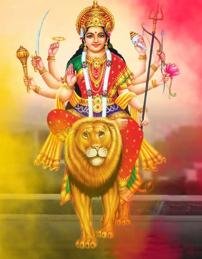 Navratri Mata Durga Sitting On Lion Editing Background HD