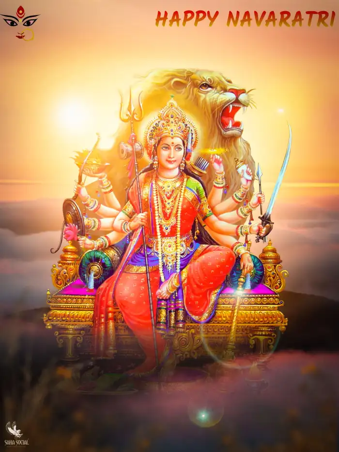 Navratri Sitting Maa Durga Editing Background HD