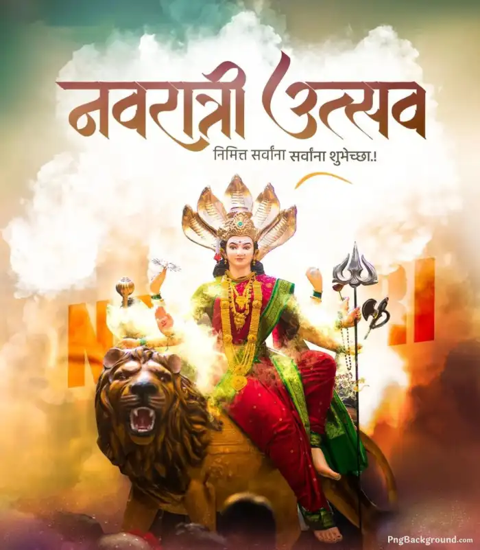 Navratri Utsav Marathi Devi Maa Durga Banner Background HD Images