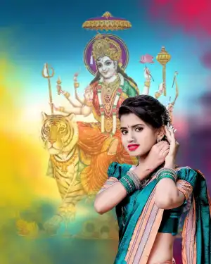 Navratri With Girl Editing Background HD Download