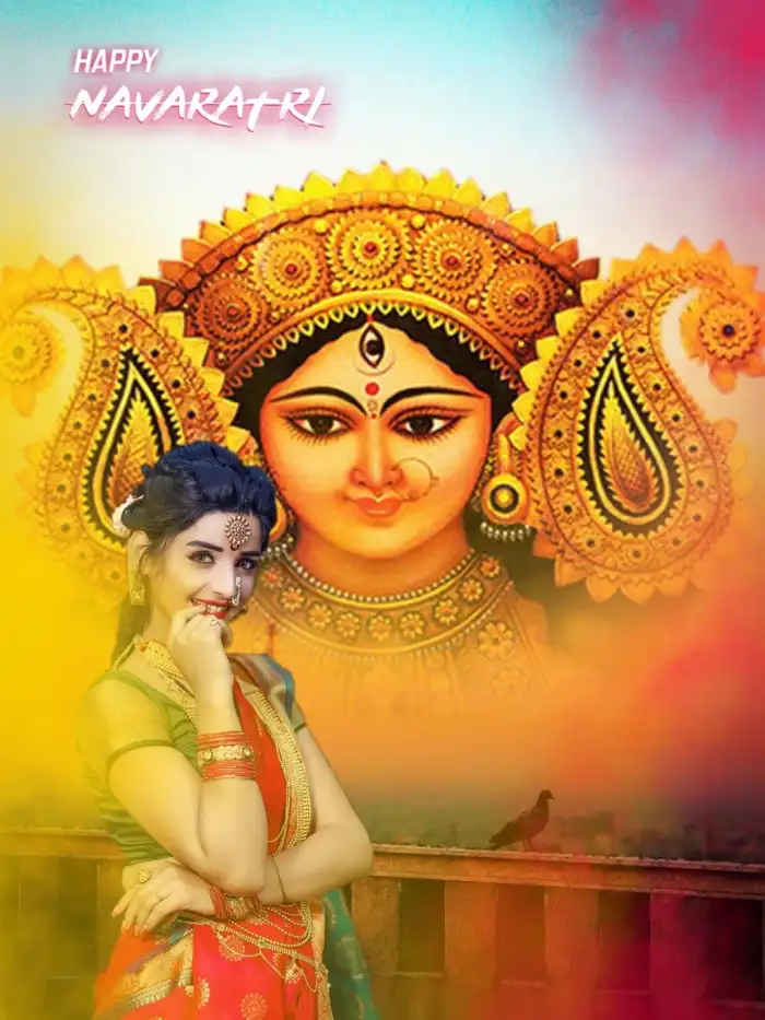 Navratri With Girl Mata DeviEditing Background HD