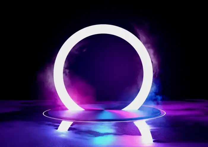 Neon Circle Light Free Background