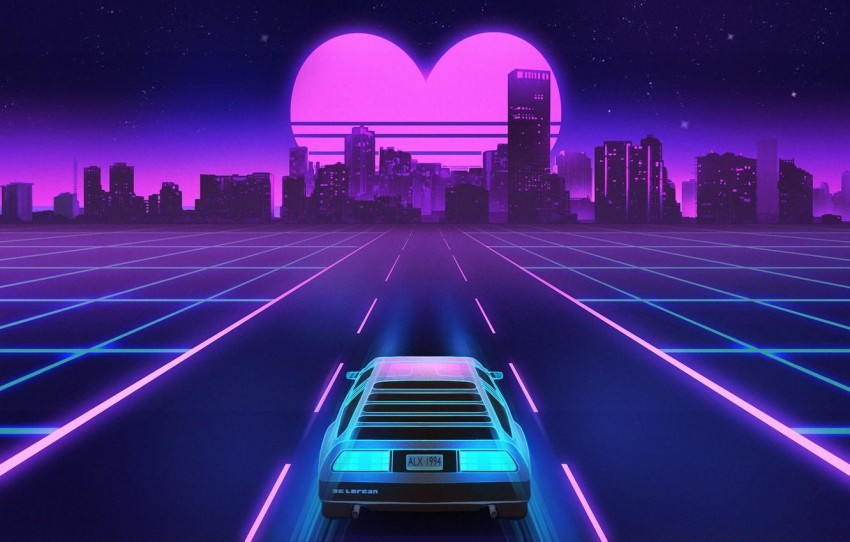 Neon Road Background Wallpaper Full HD Download