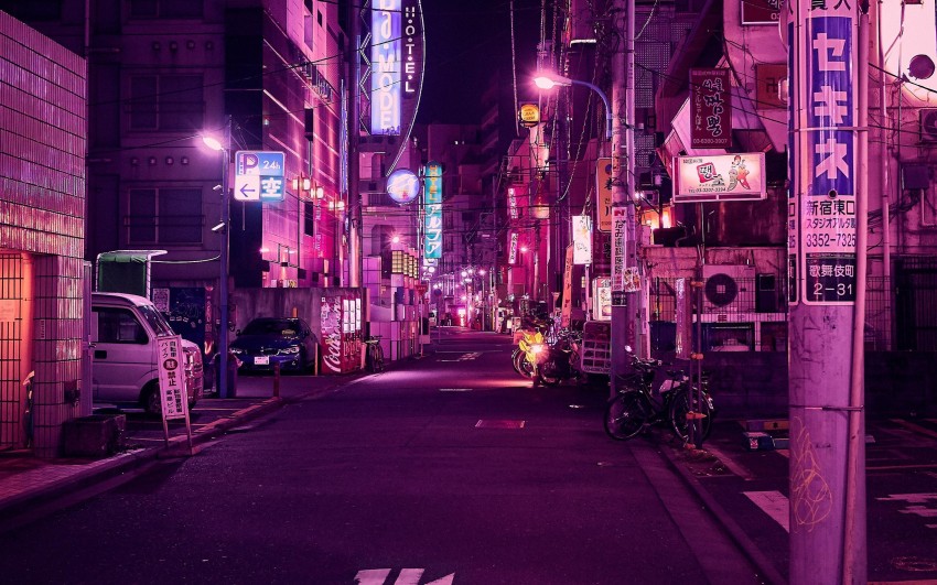 Neon Road Background Wallpaper Full HD Download