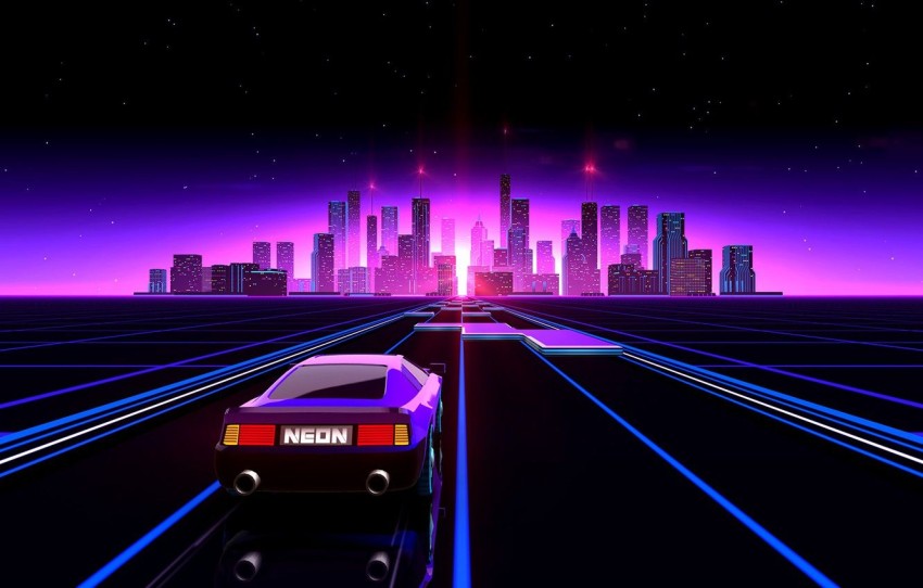 Neon Road Background Wallpaper Full HD Download