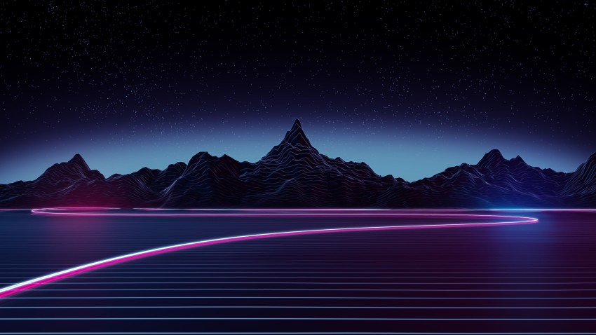 Neon Road Background Wallpaper Full HD Download