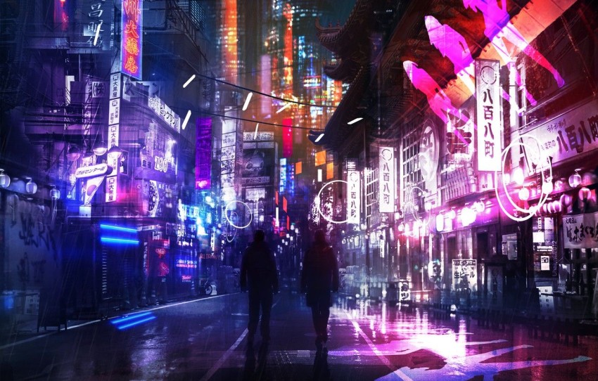 Neon Road Background Wallpaper Full HD Download