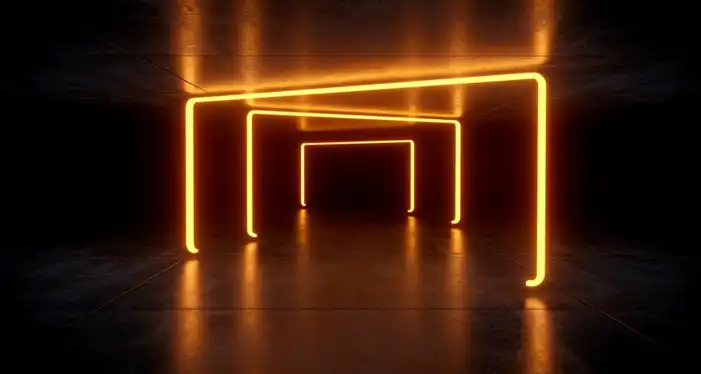 Neon tunnel with lights Background