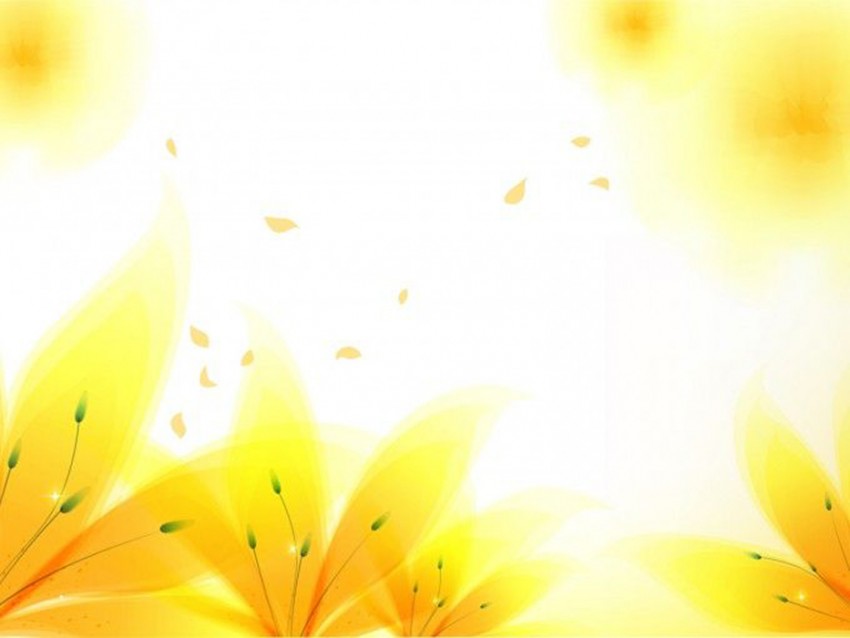 Yellow PowerPoint PPT Templates With Flowers  Background