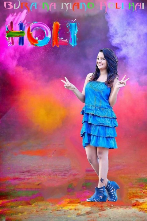 New Happy Holi Photo Editing Background With Girls