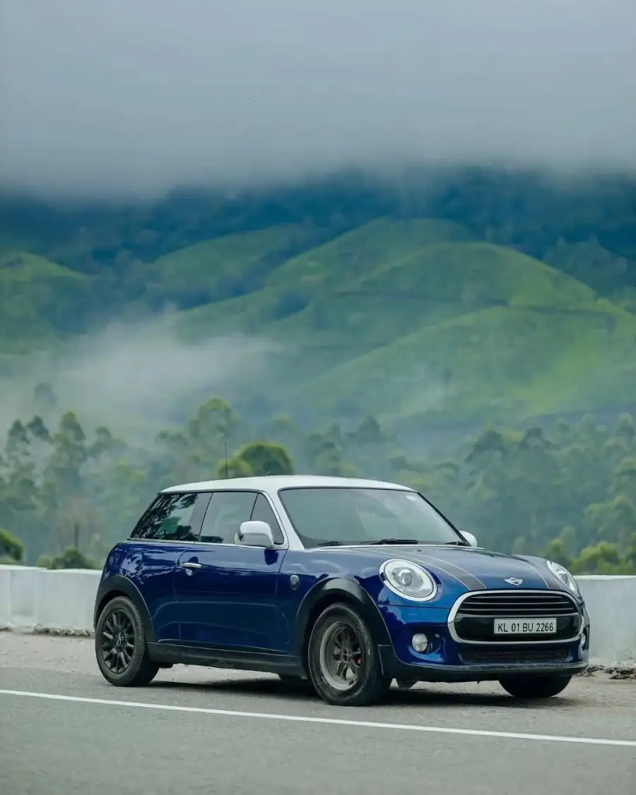 New Latest CB Blue Car On A Road Background