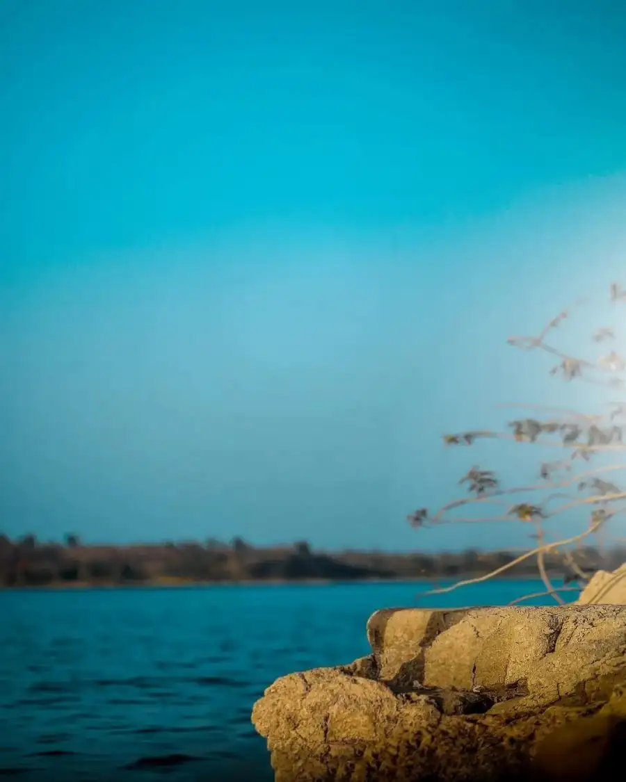 New Photo Editing Body Of Water With A Rock And Trees In The Background