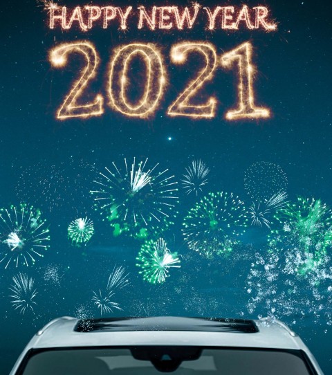 Car New Year Editing Background 2021