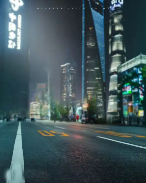 Nigh Empty City Road Picsart Background Full HD Download